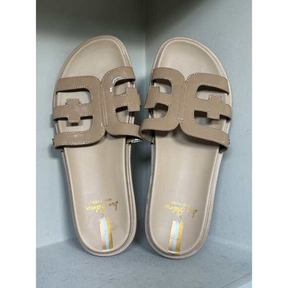 Sam Edelman Shoes - NEW Sam Edelman Bay Slide Patent Leather Sandals Ivory Women's Size 10.5